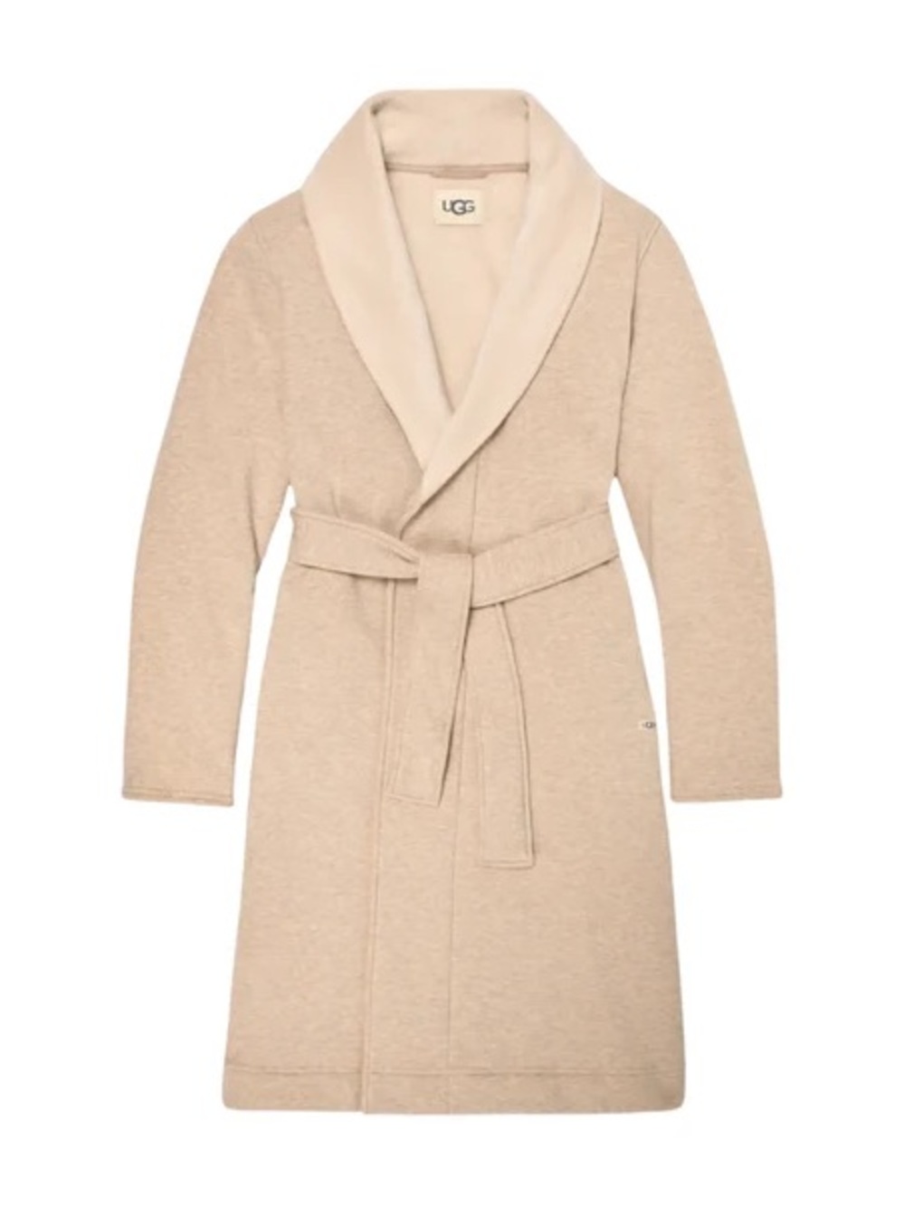 UGG Women's Duffield II Plush Robe - Oatmeal Heather size small